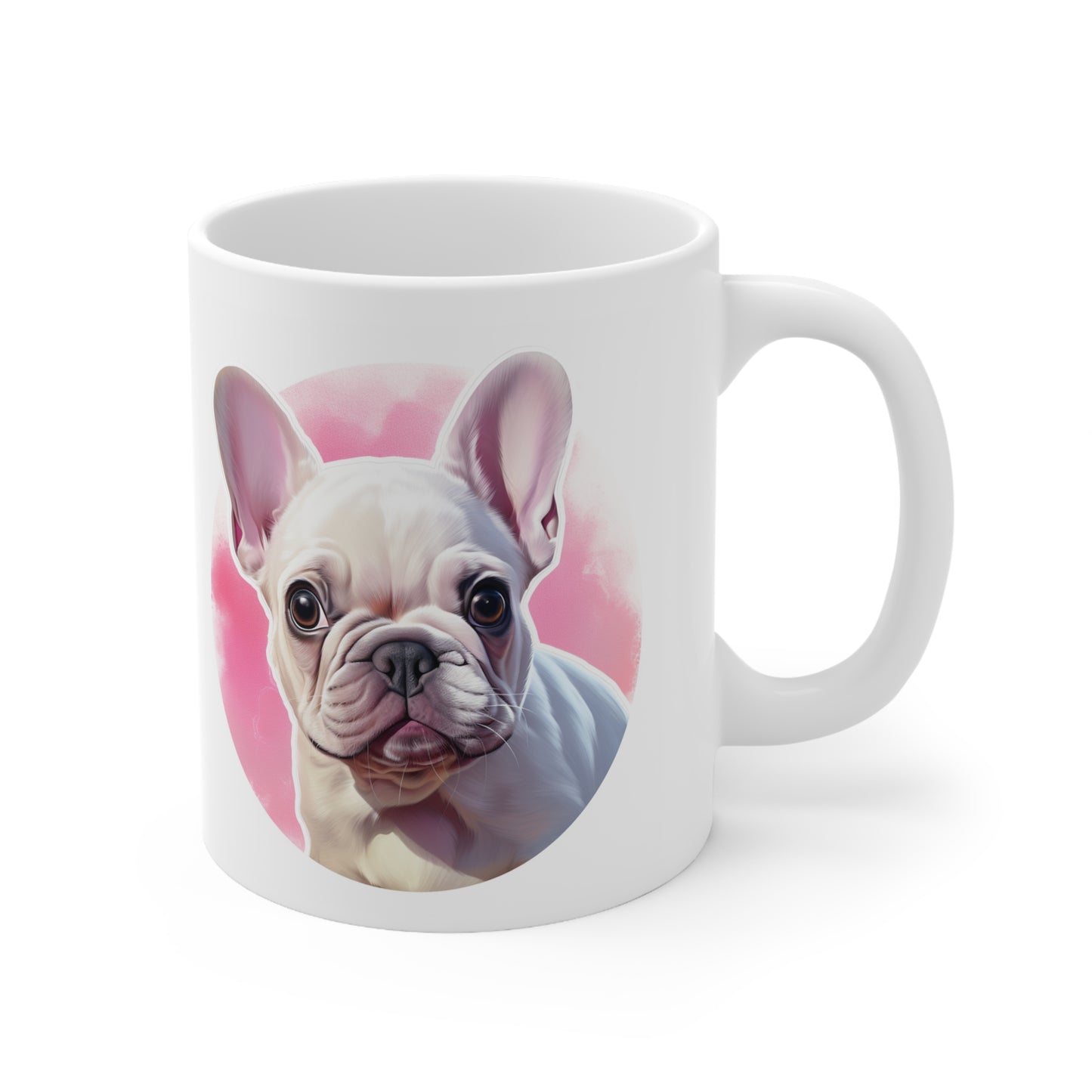 French Bulldog - All White w/ Pink Accent