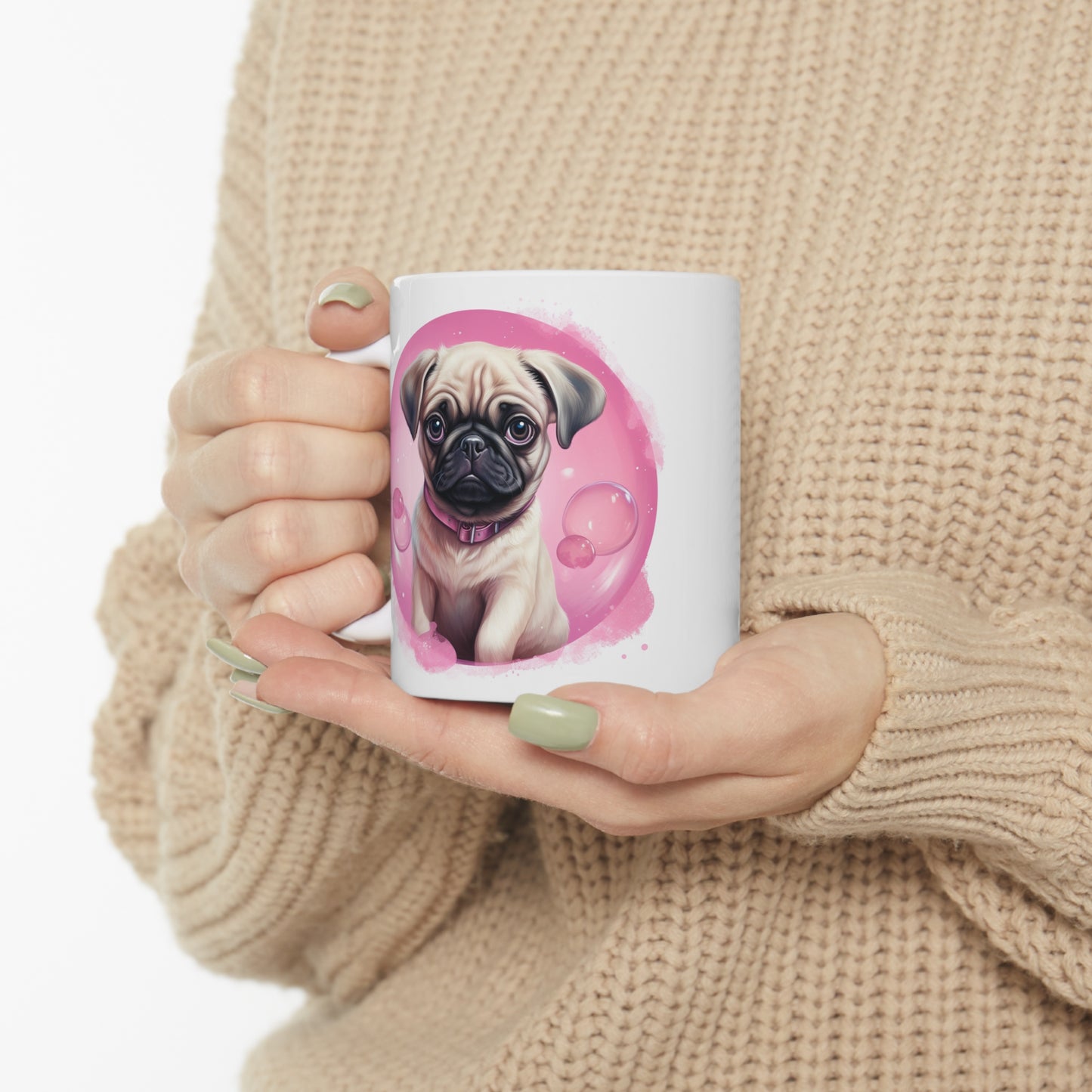 Pug - Pink Bubbles