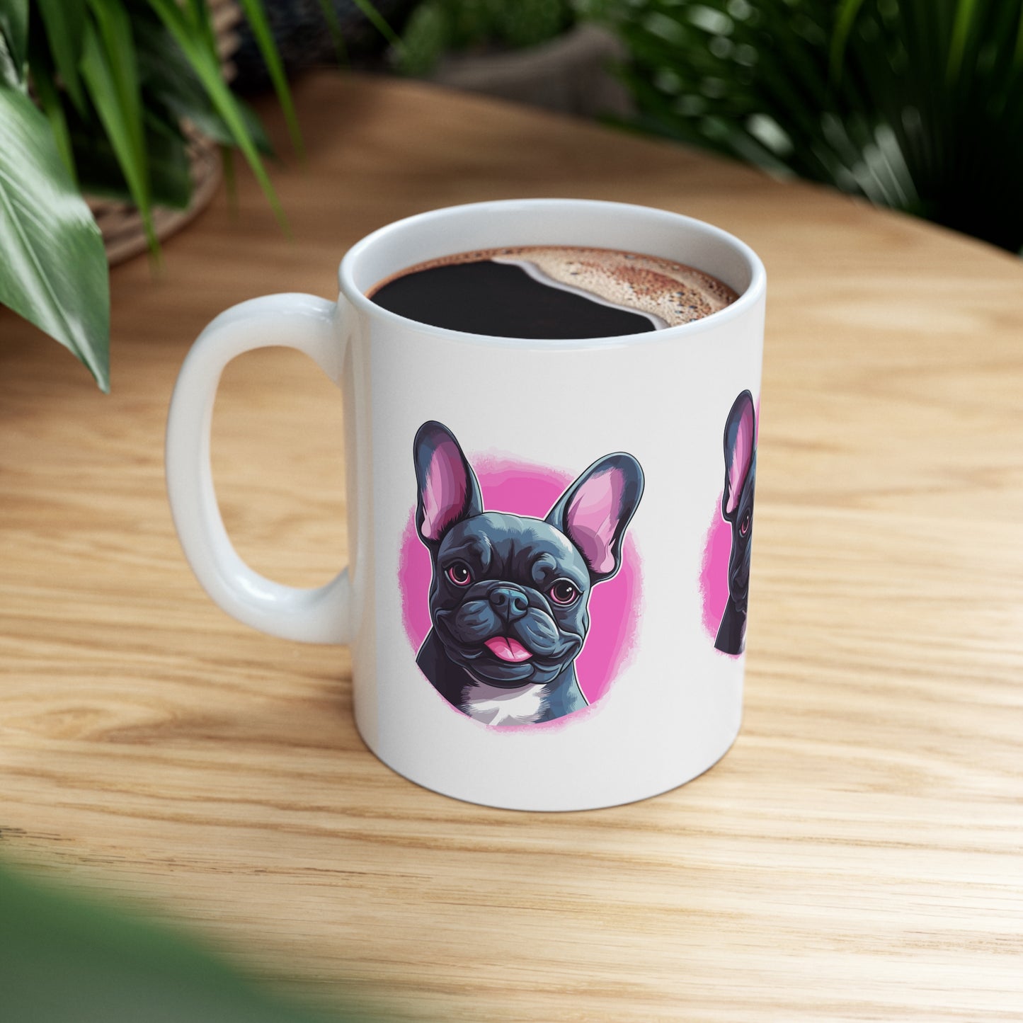 Black Frenchie (Pink Background)