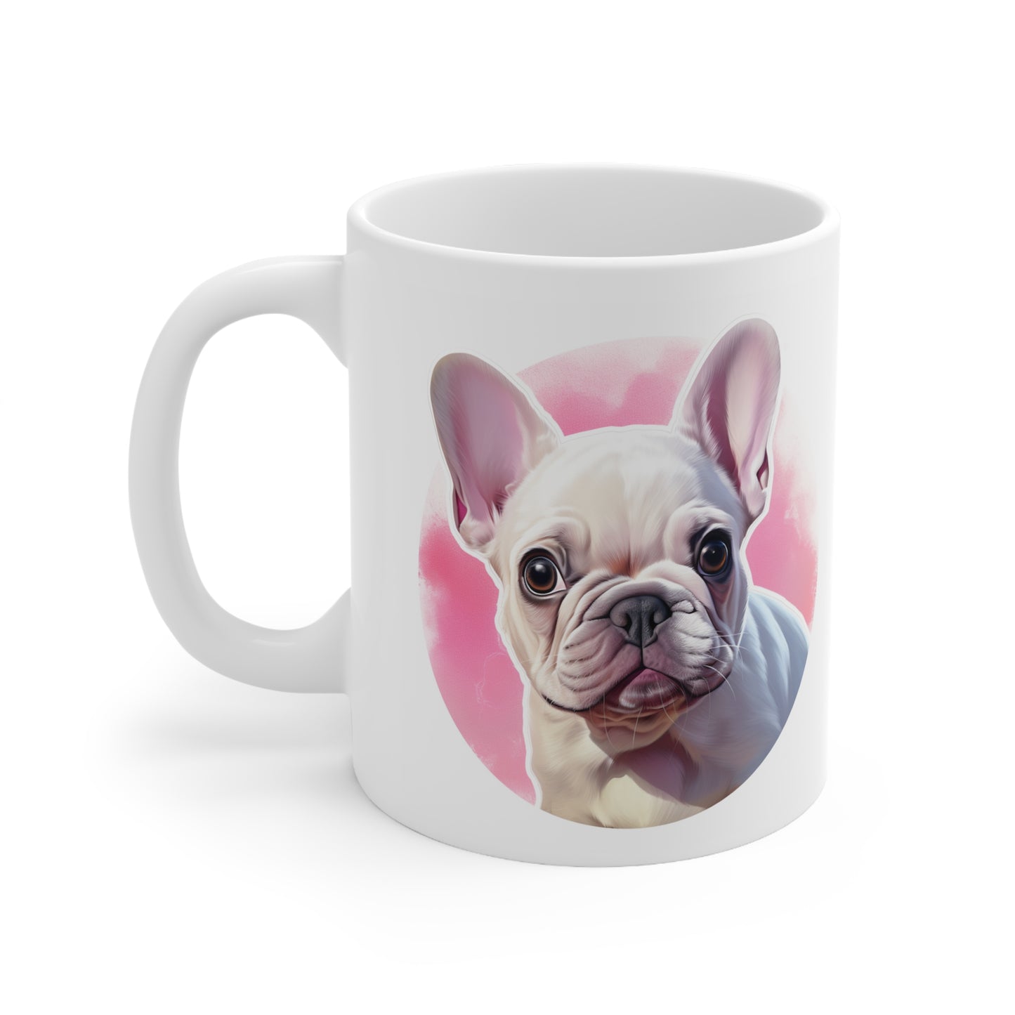 French Bulldog - All White w/ Pink Accent