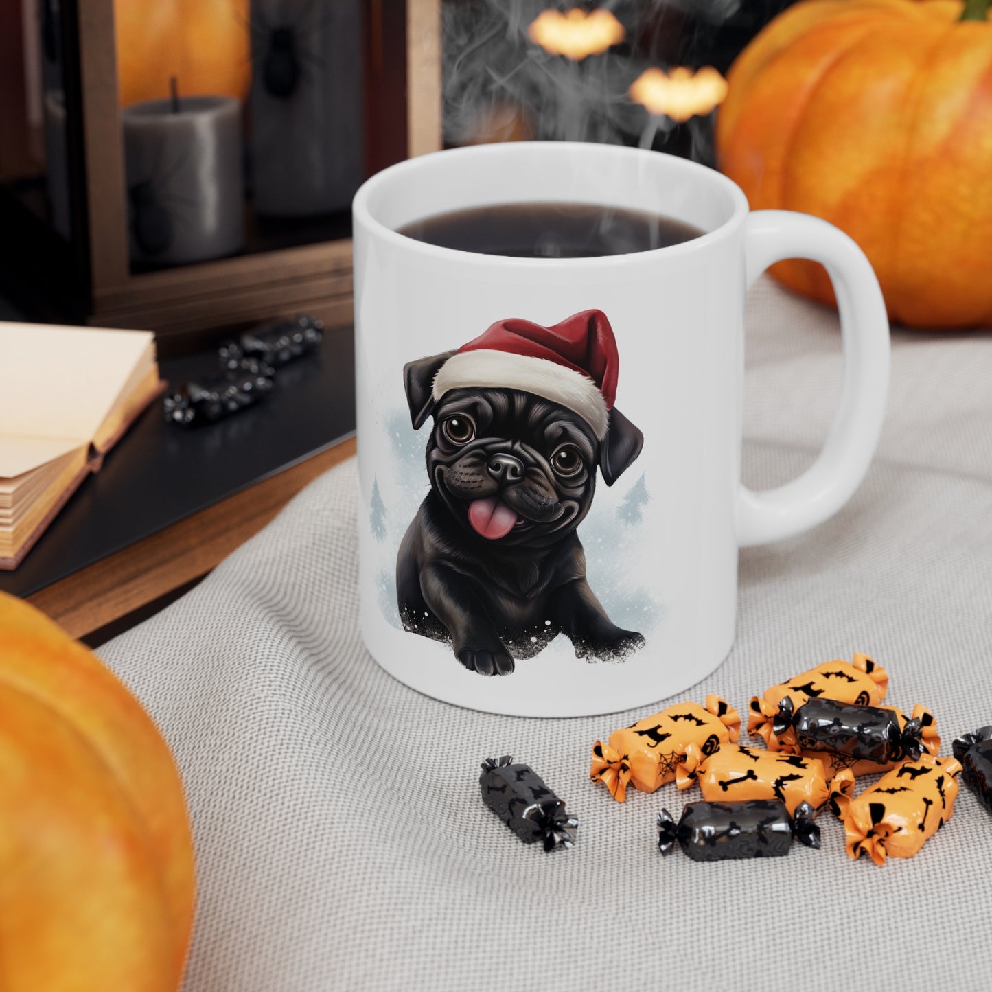 Pug -  Christmas Pup (Black)