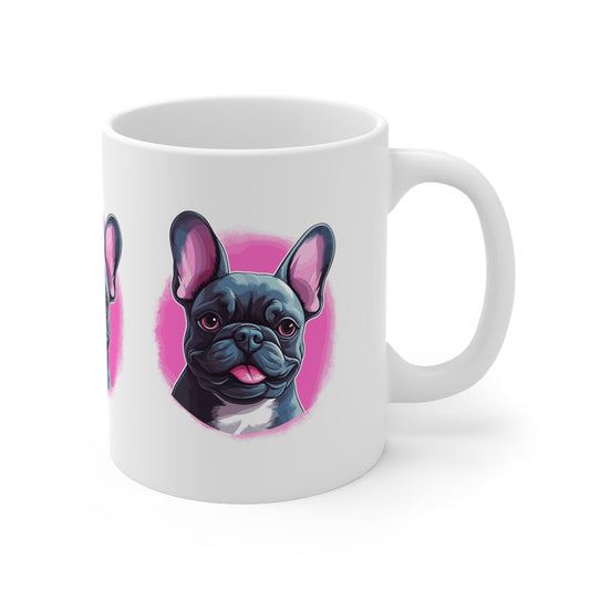 Black Frenchie (Pink Background)