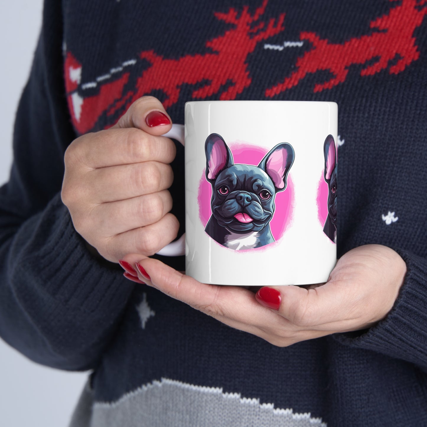 Black Frenchie (Pink Background)