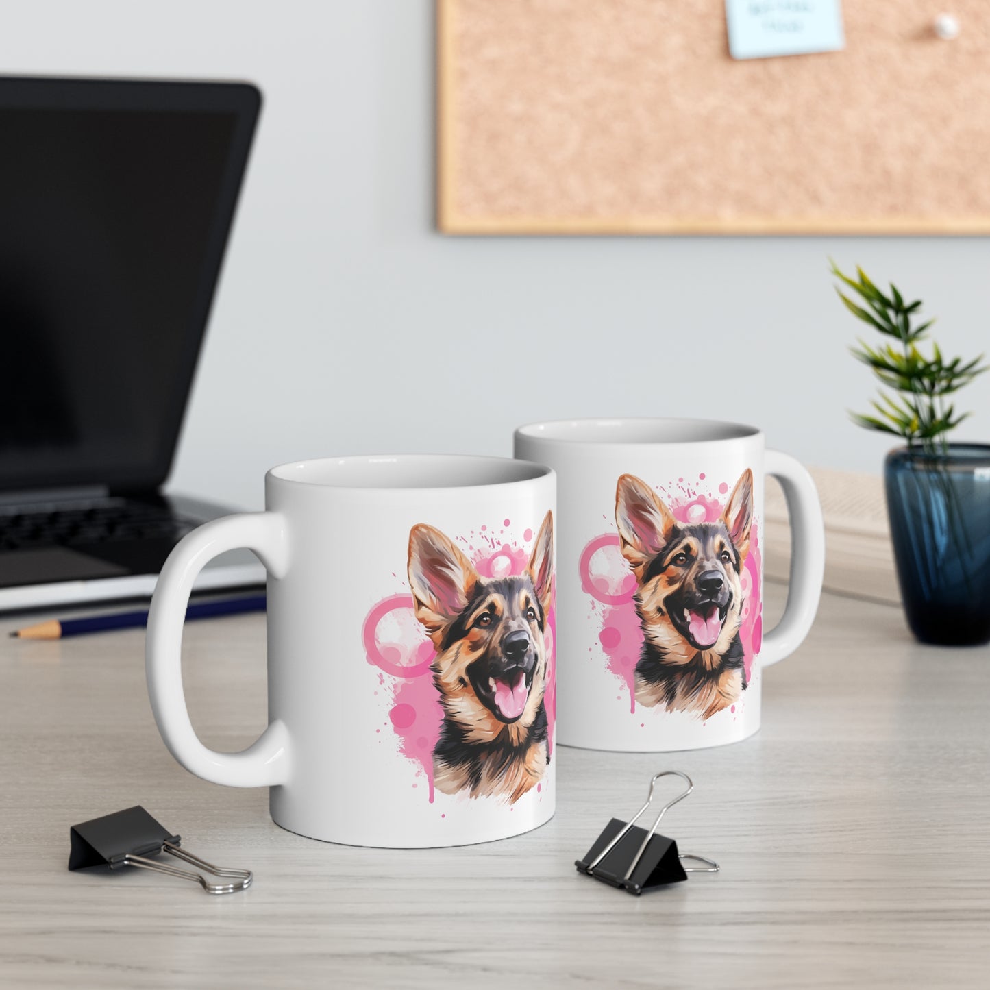 German Shepherd - Pink Abstract