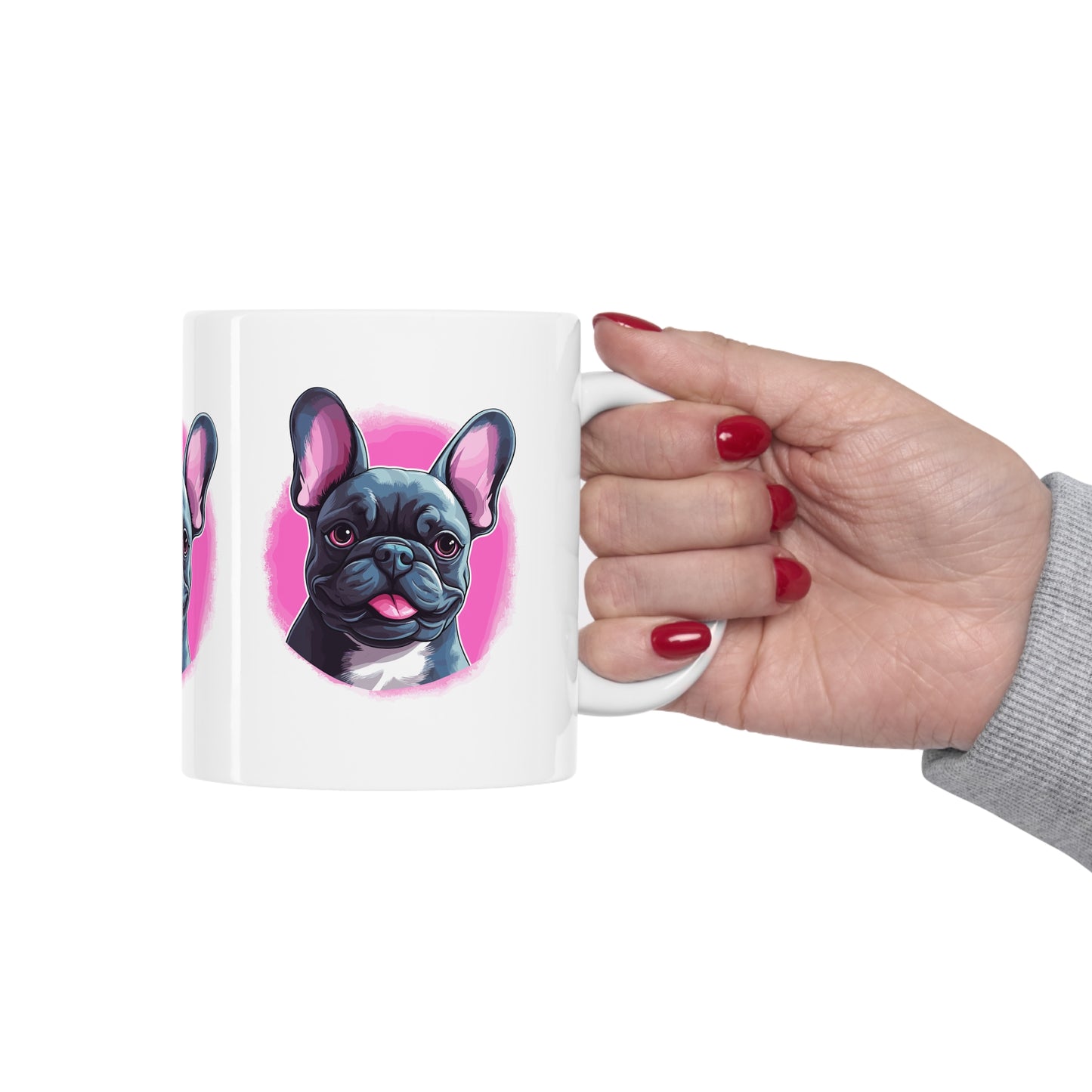 Black Frenchie (Pink Background)