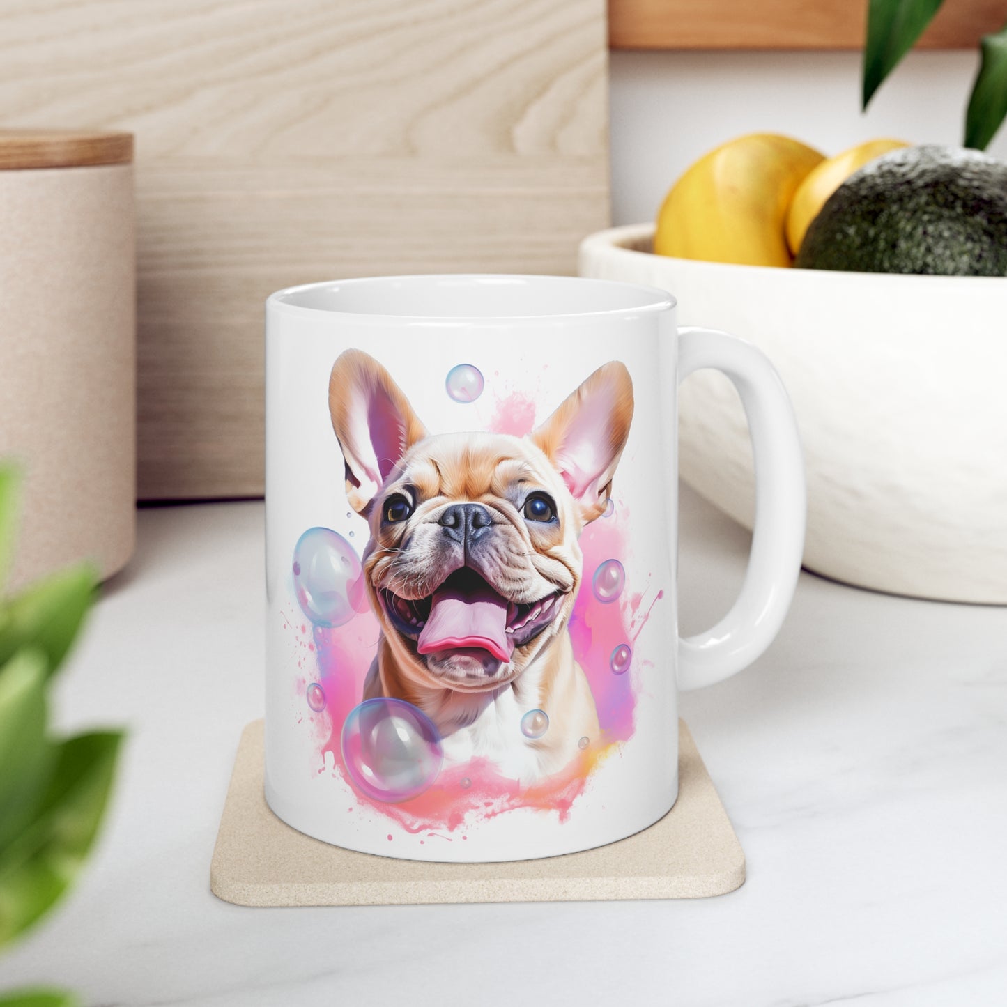 French Bulldog - Colored Backdrop - Cream