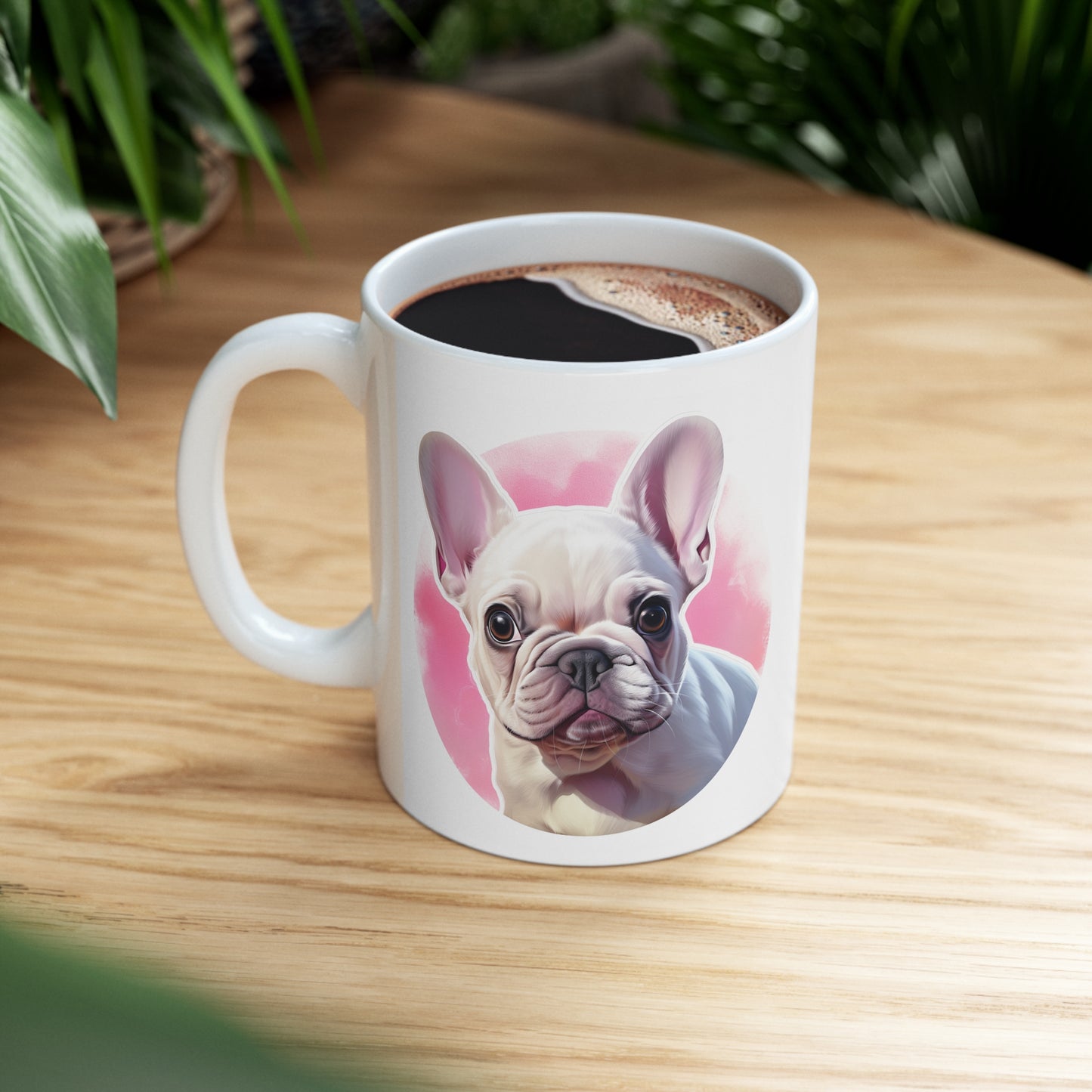 French Bulldog - All White w/ Pink Accent