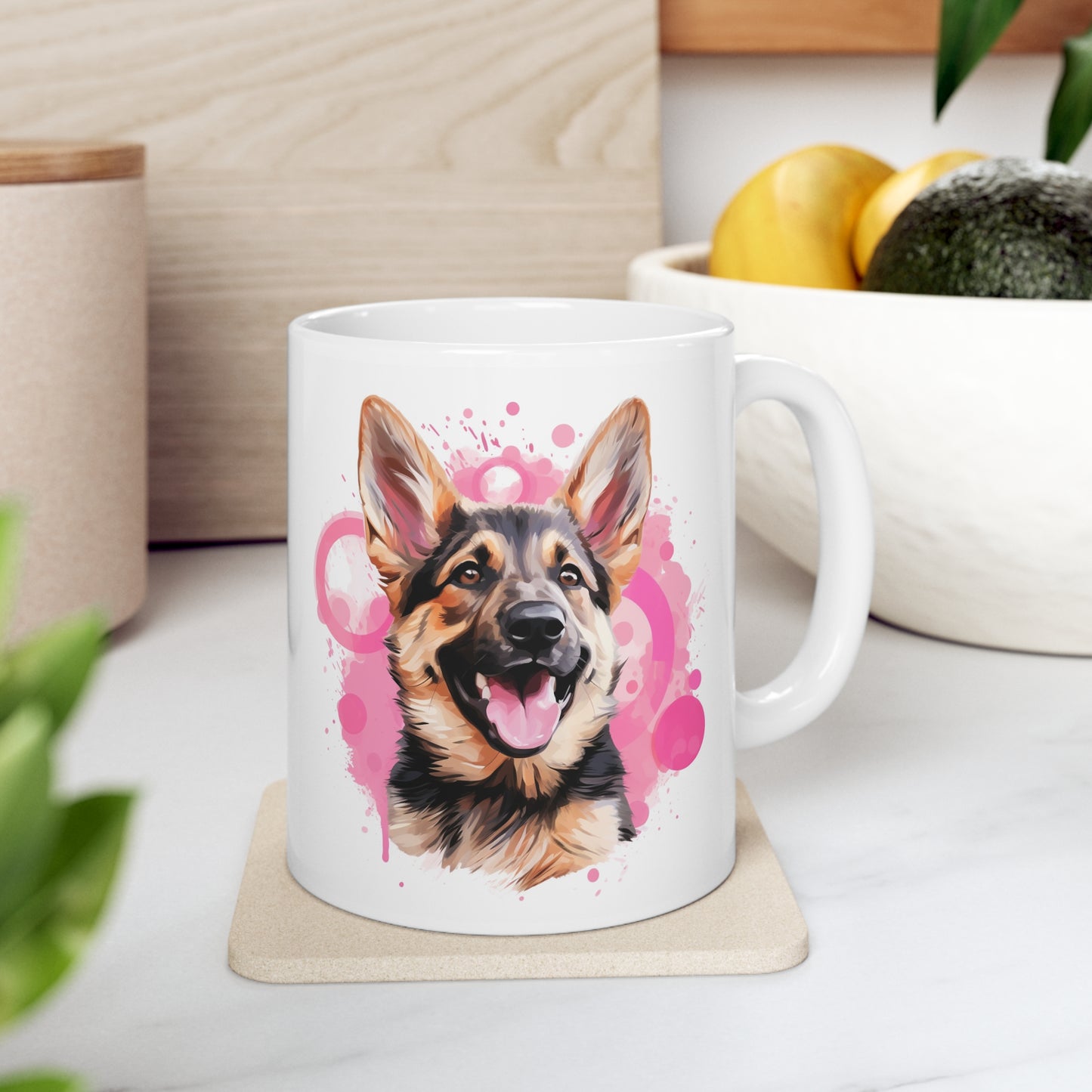 German Shepherd - Pink Abstract