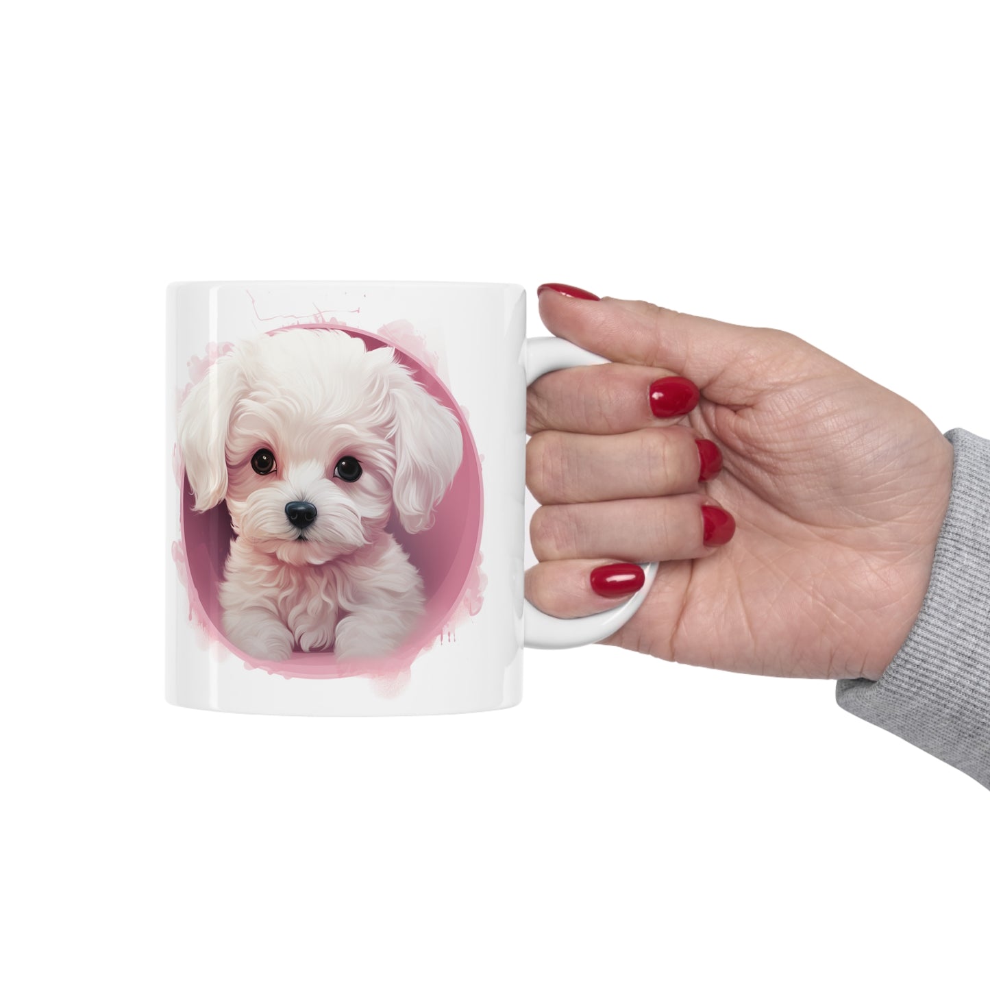 French Bichon - Pink Background