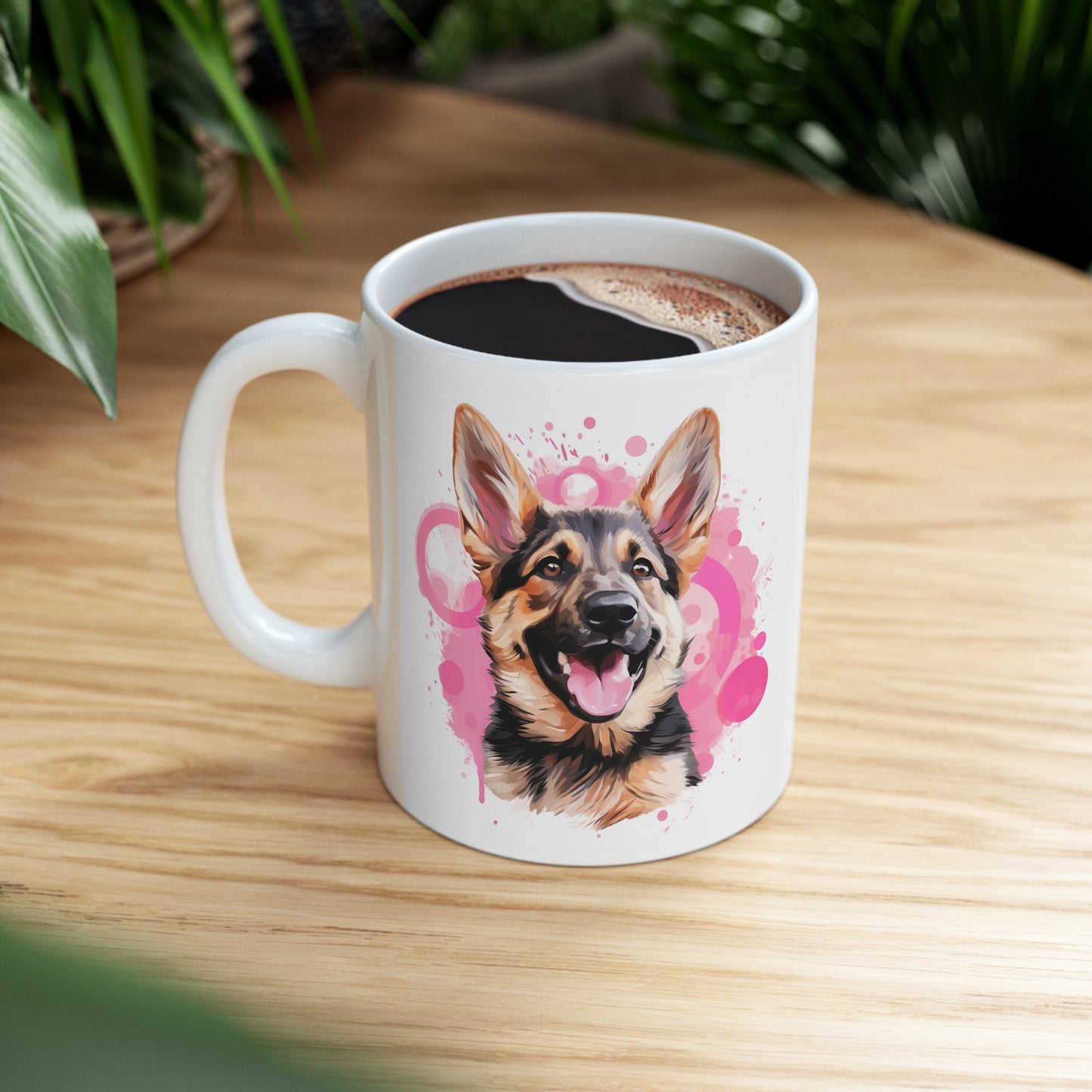 German Shepherd - Pink Abstract