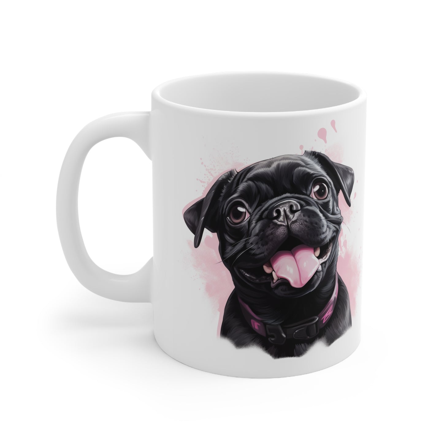 Pug -  Black w/Pink Bubbles