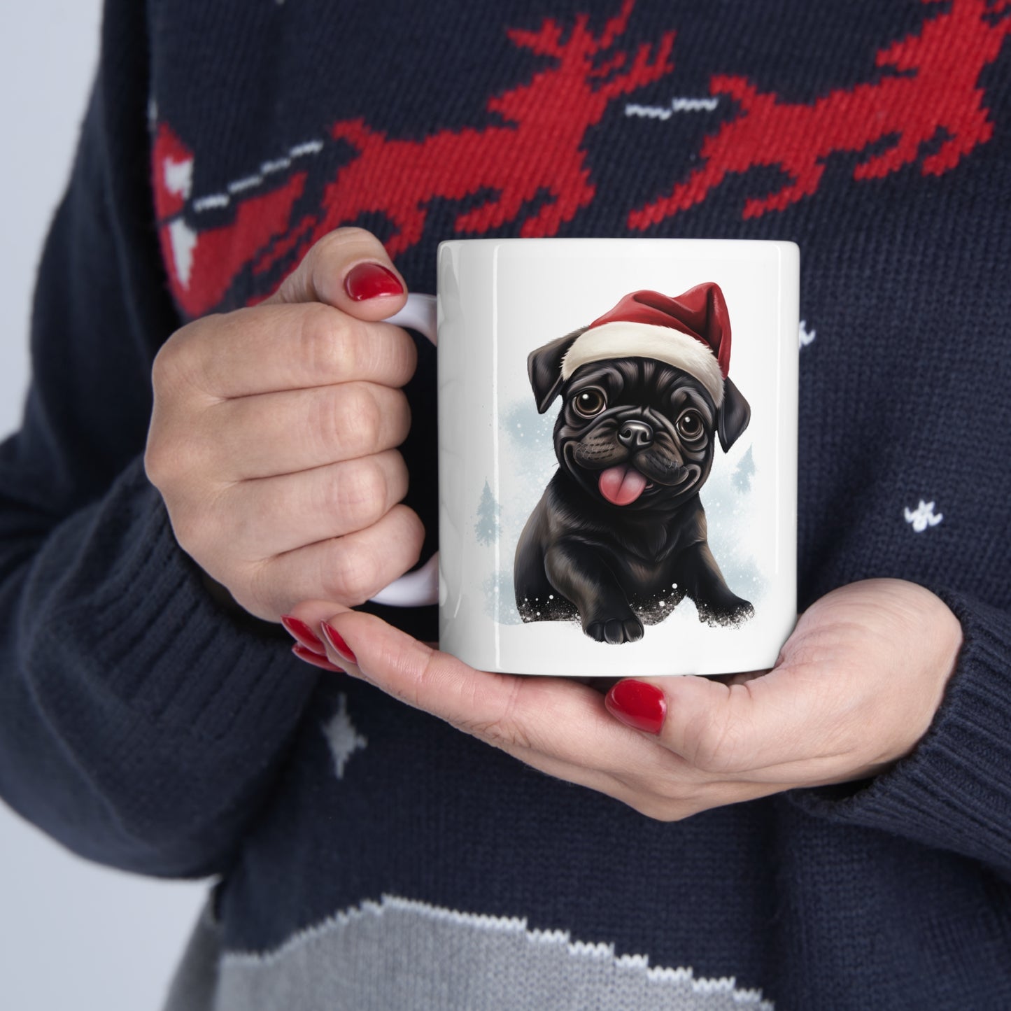 Pug -  Christmas Pup (Black)