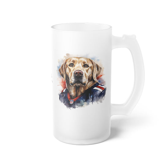 Patriotic Football - Frosted Glass Beer Mug