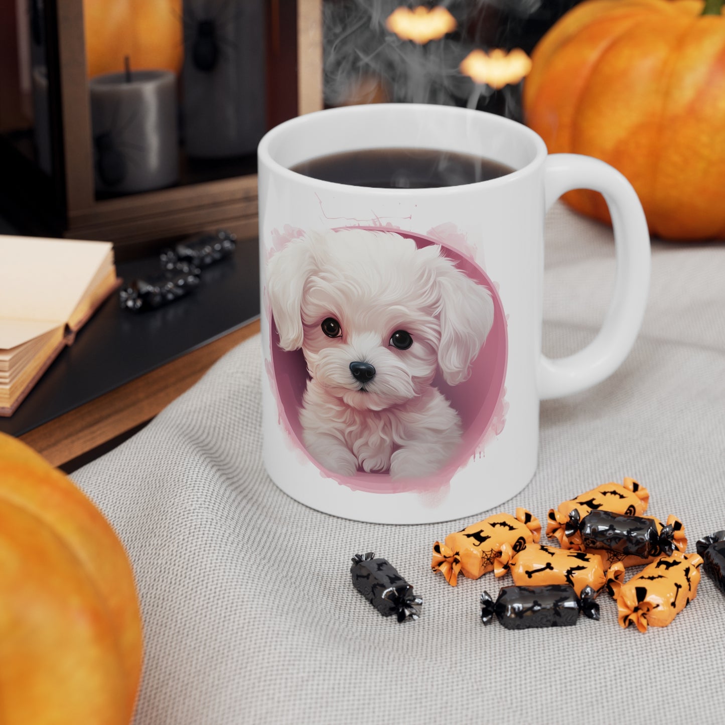 French Bichon - Pink Background