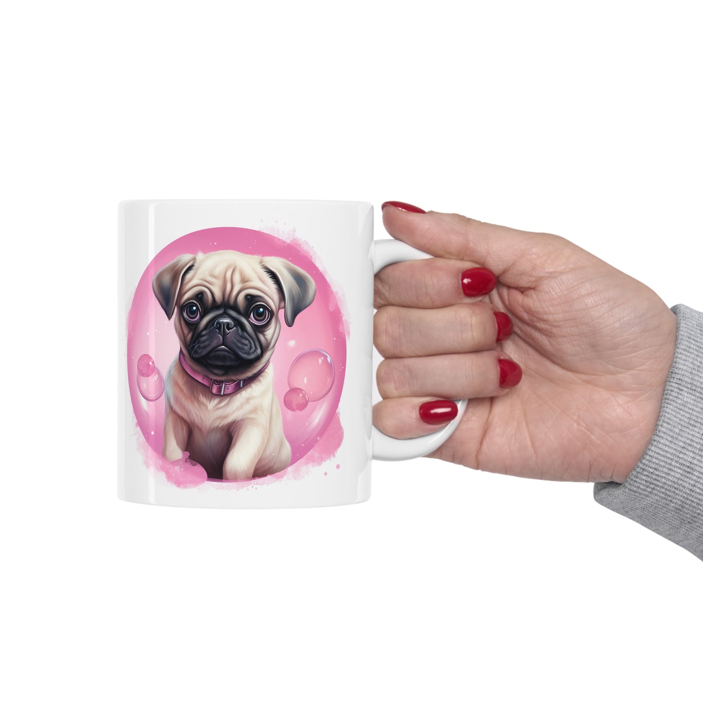 Pug - Pink Bubbles