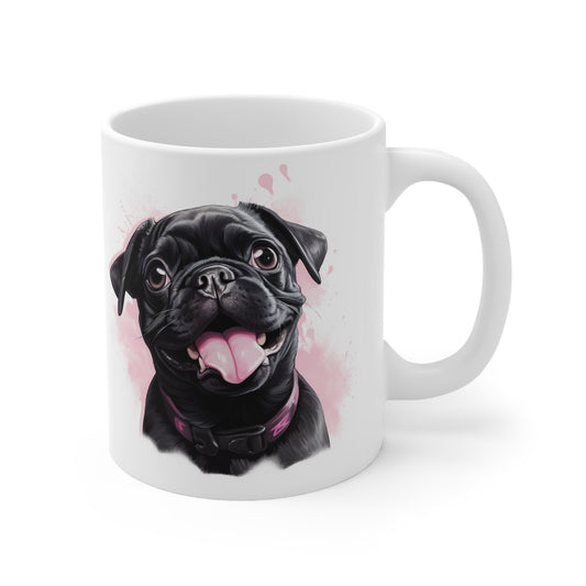 Pug -  Black w/Pink Bubbles