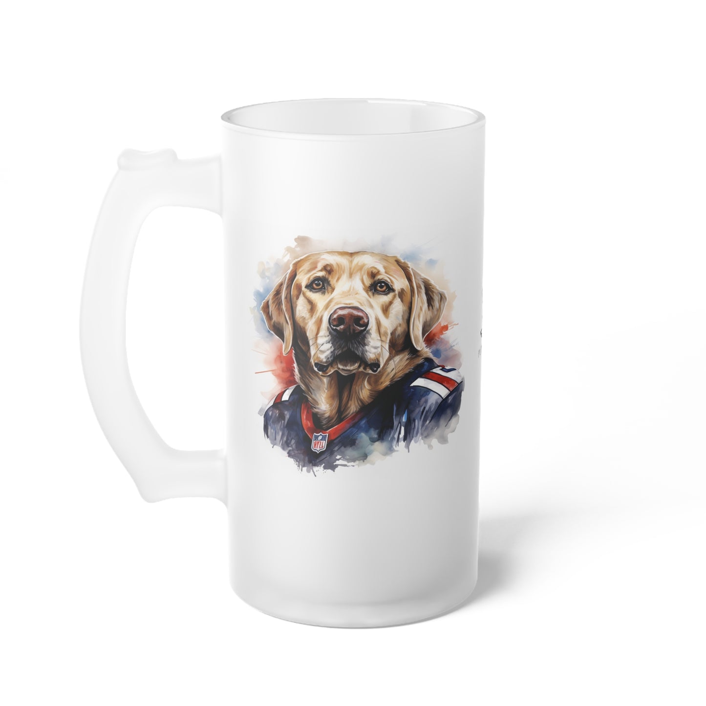 Patriotic Football - Frosted Glass Beer Mug