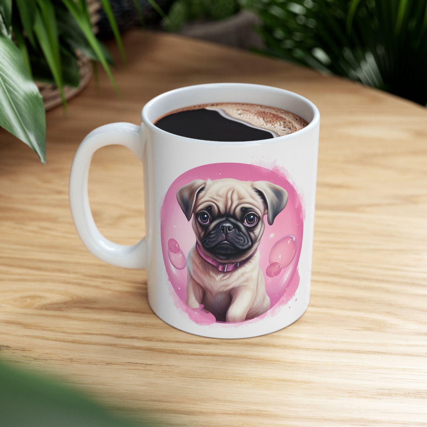 Pug - Pink Bubbles