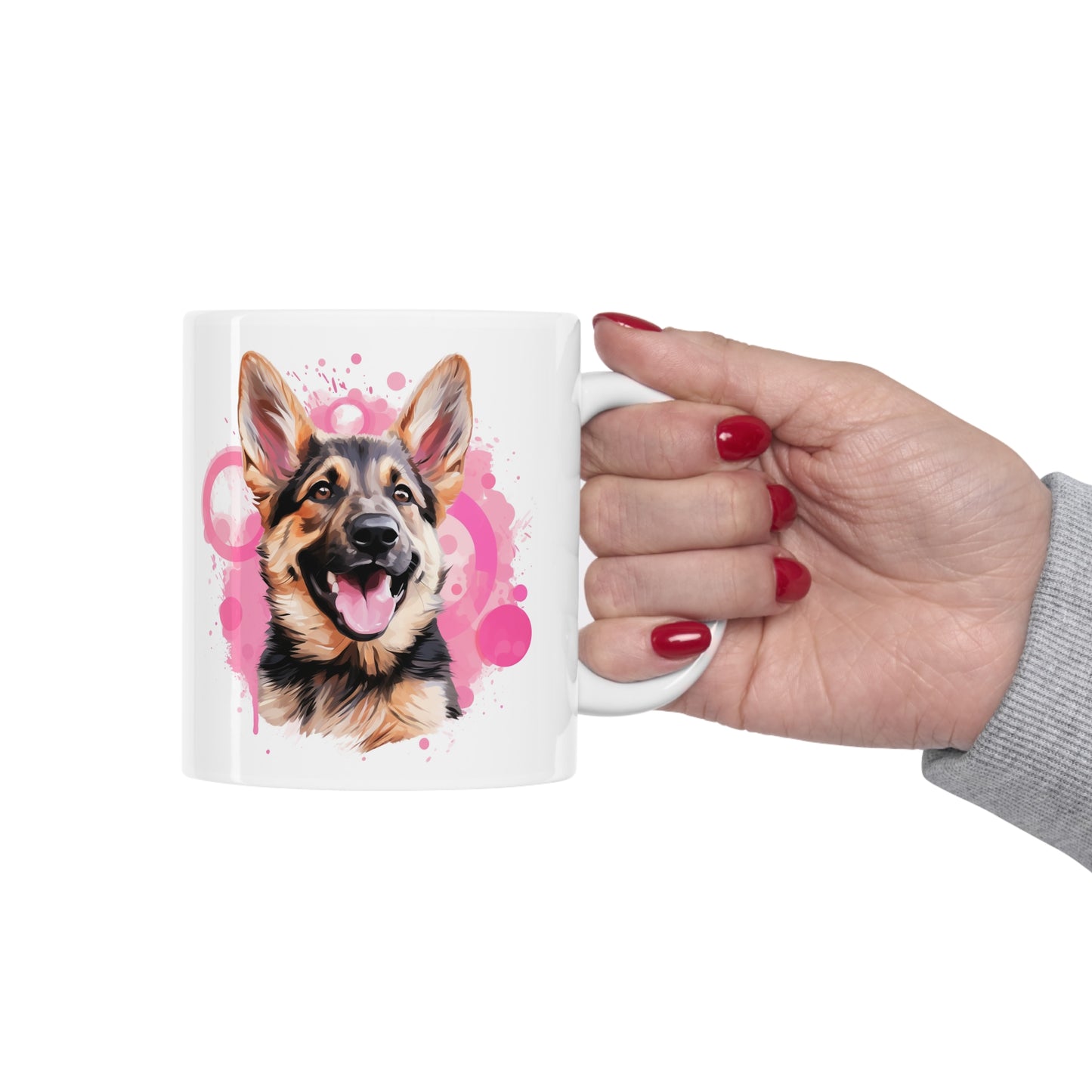 German Shepherd - Pink Abstract