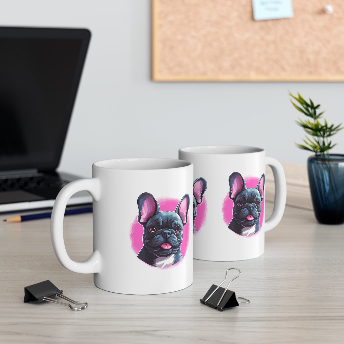 Black Frenchie (Pink Background)