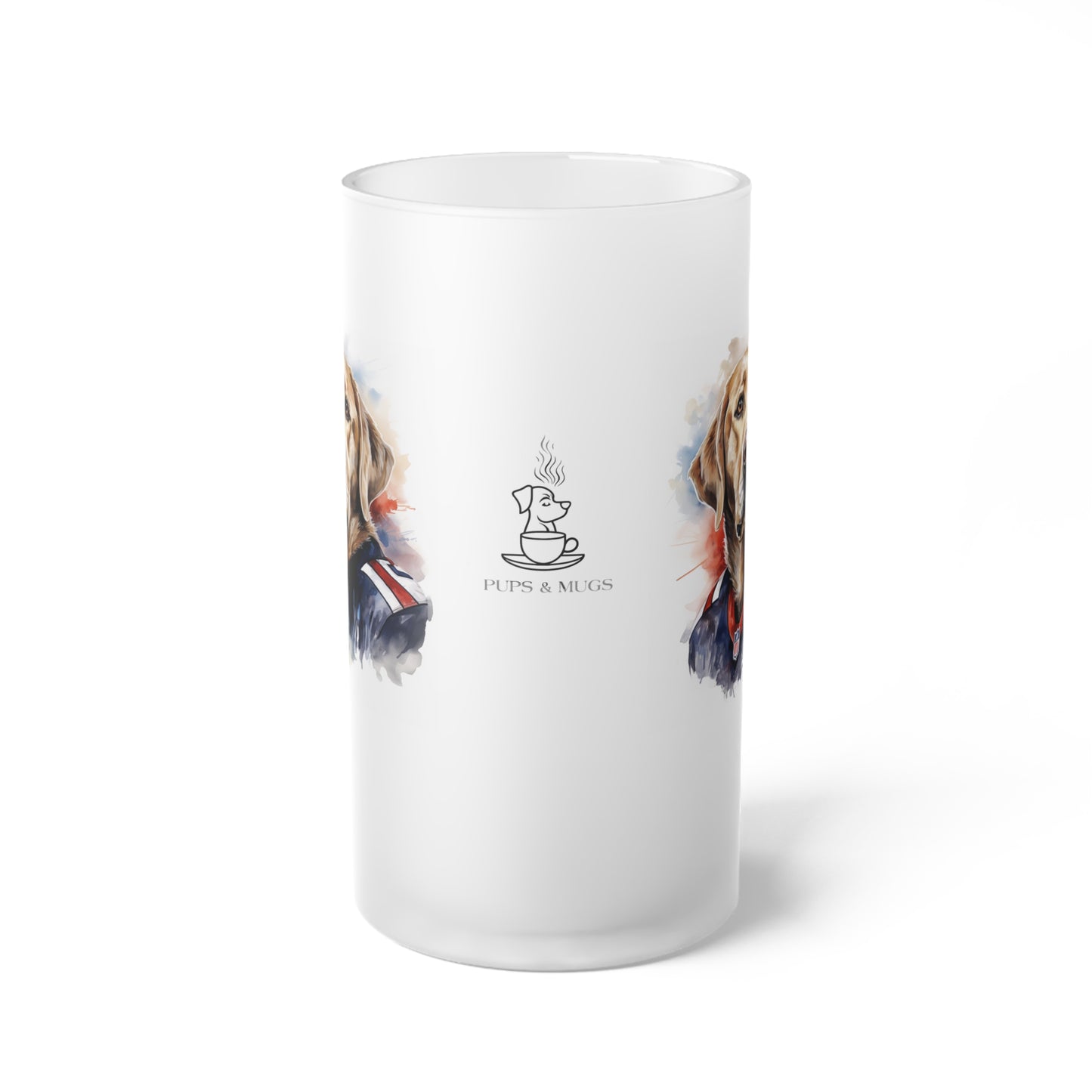 Patriotic Football - Frosted Glass Beer Mug