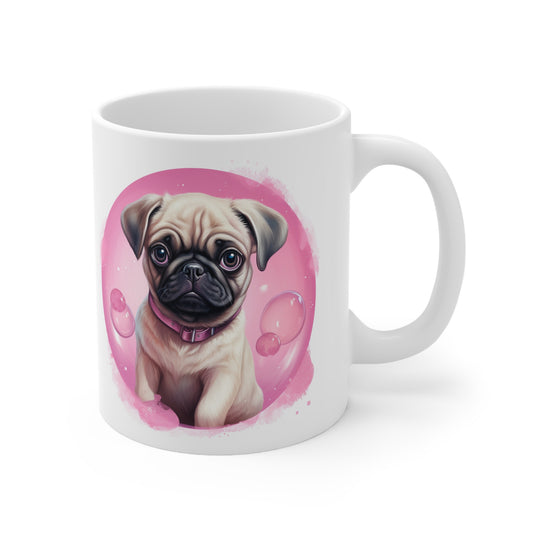 Pug - Pink Bubbles